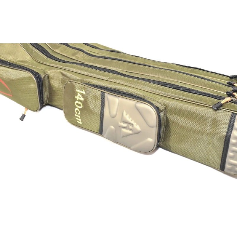 Pokrowiec wędkarski 3 komory usztywniany 120cm olive