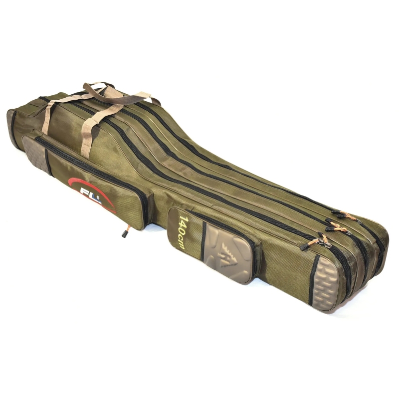 Pokrowiec wędkarski 3 komory usztywniany 150cm olive