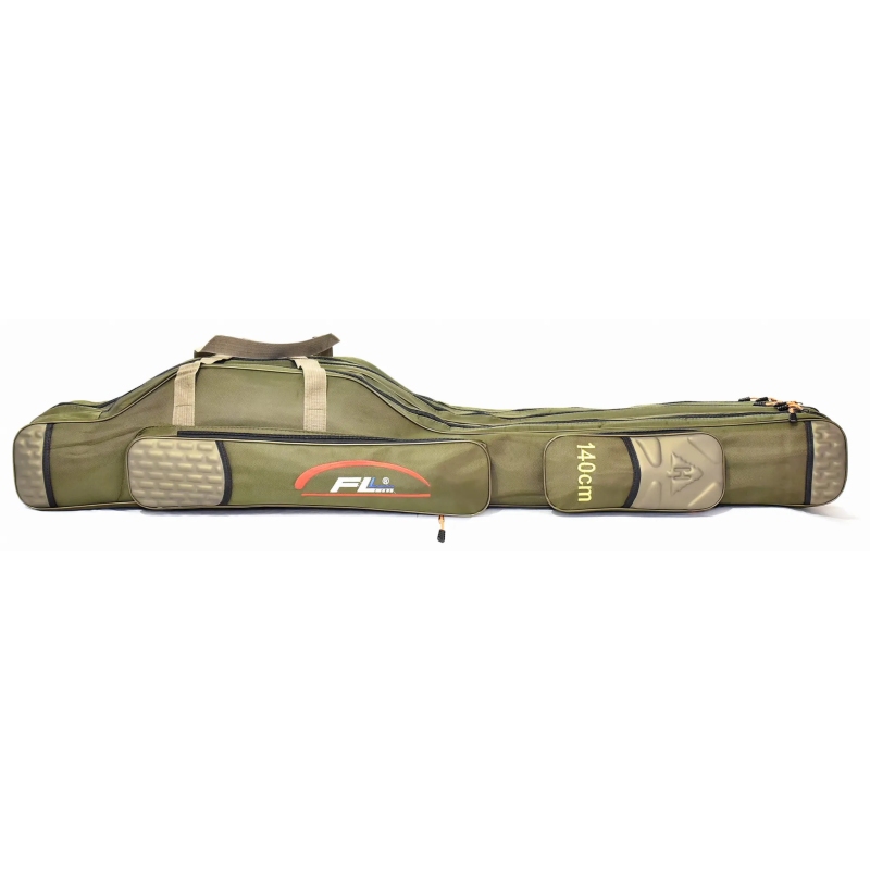 Pokrowiec wędkarski 3 komory usztywniany 150cm olive