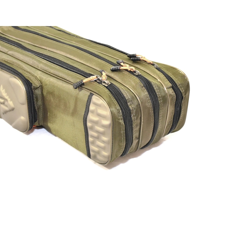 Pokrowiec wędkarski 3 komory usztywniany 150cm olive
