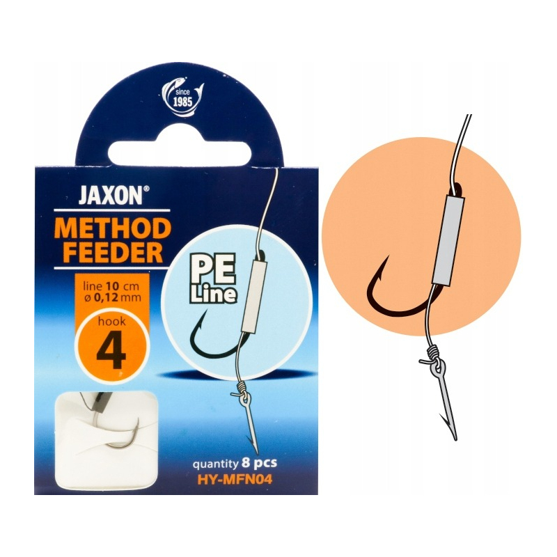 Przypon Jaxon Method Feeder MFN rozm. 8 0,12mm 10cm 8szt