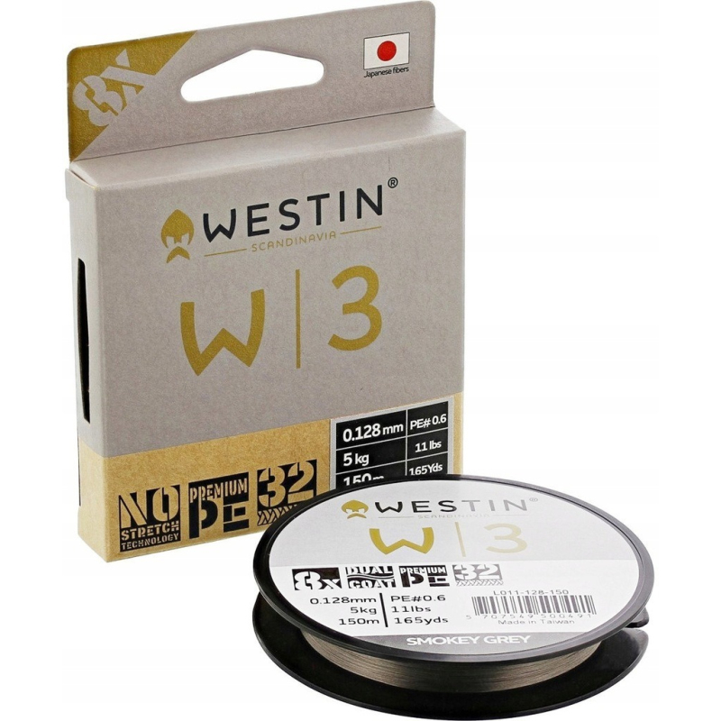 Plecionka Westin W3 X8 smokey grey 150m 0,148mm