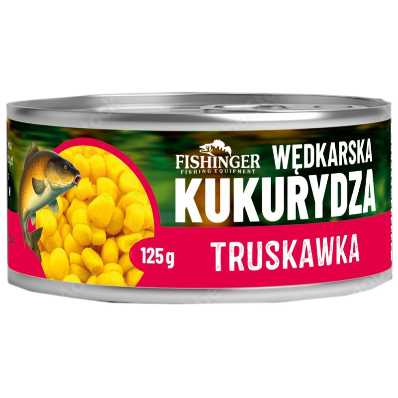 Fishinger Kukurydza wędkarska w puszce 125g truskawka