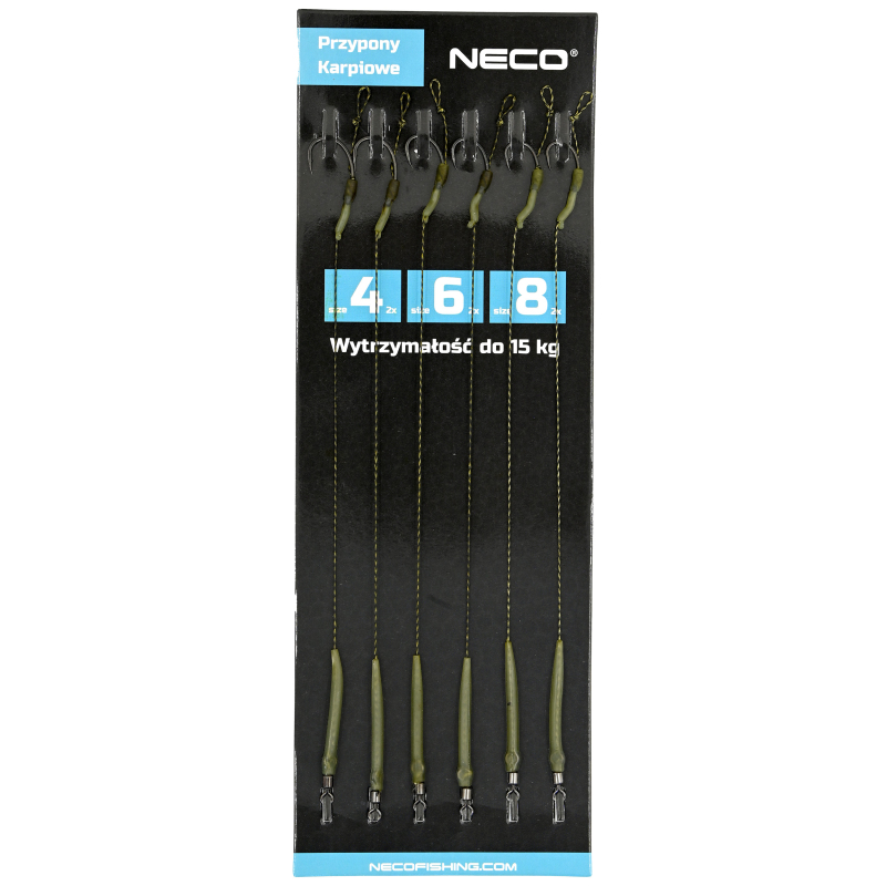Zestaw przyponów karpiowych Neco rozmiar 4/6/8 6 szt.