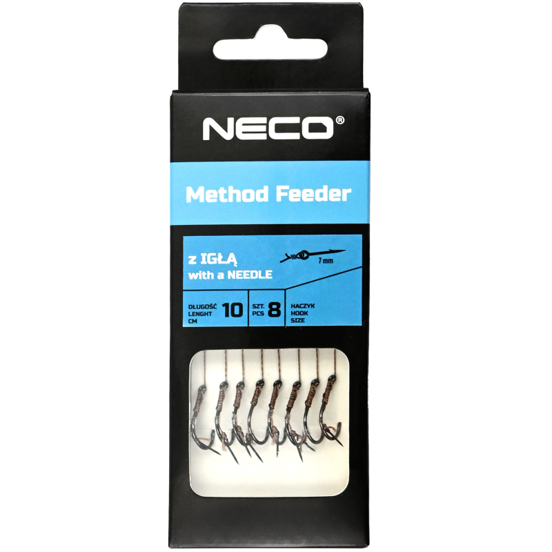 Przypony do method feeder na plecionce wiązane z igłą hak nr 12