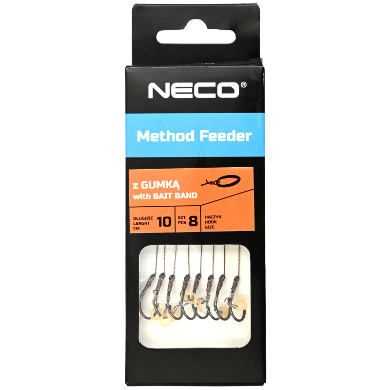 Przypony do method feeder na plecionce wiązane z gumką hak nr 6