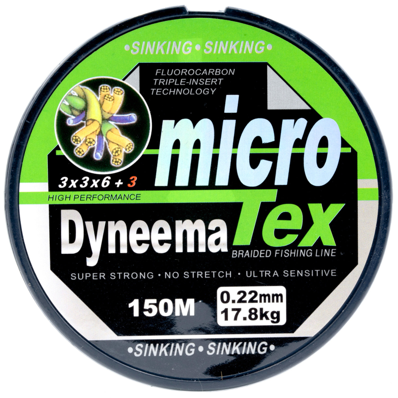 Plecionka Micro Tex Dyneema Zielona 0,20mm