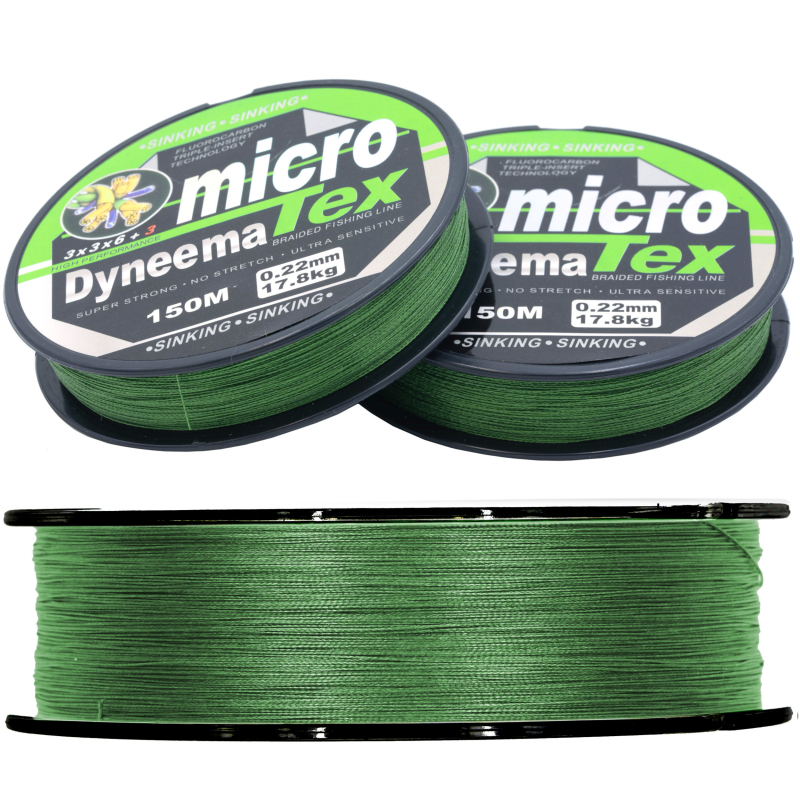 Plecionka Micro Tex Dyneema Zielona 0,20mm