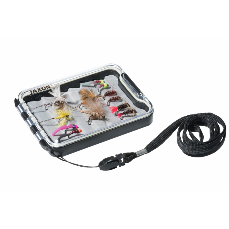 Pudełko Muchowe Jaxon Fly Box RJ-HB01C - wodoodporne, kompaktowe, z smyczą
