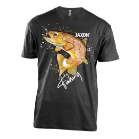 Koszulka Jaxon Nature czarna pstrąg rozm. M
