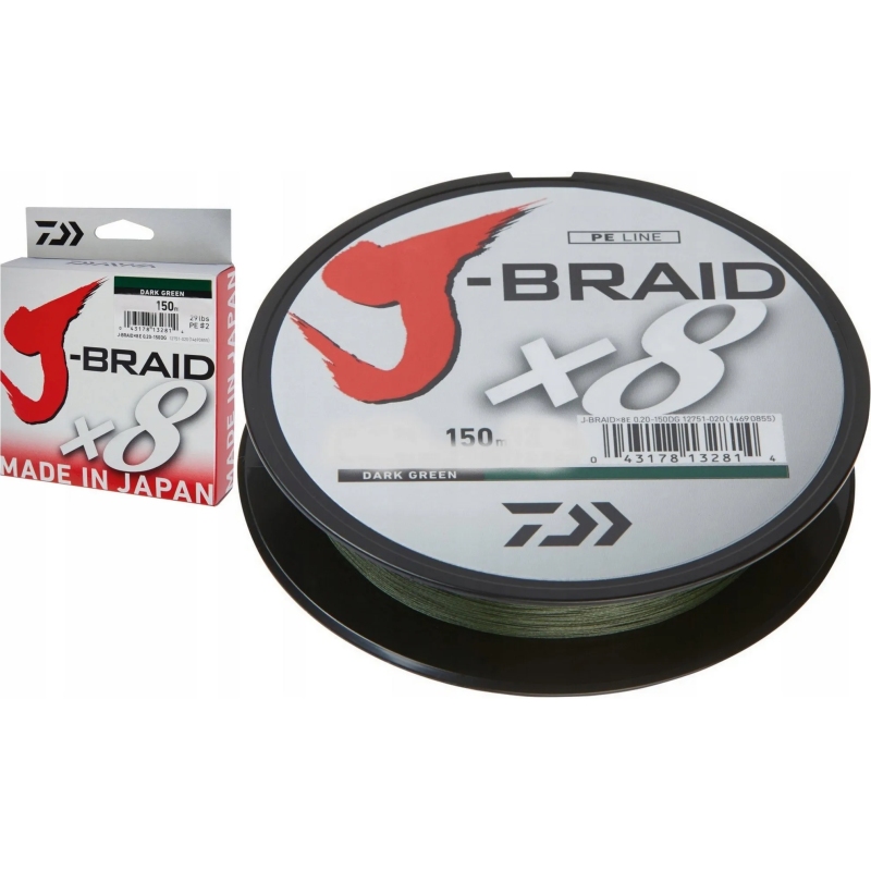 DAIWA PLECIONKA J-BRAID X8 0,18MM 150M C ZIELONA