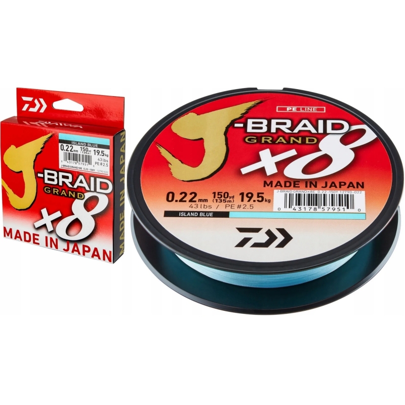 DAIWA PLECIONKA J-BRAID X8E 0,16MM 135M NIEBIESKA