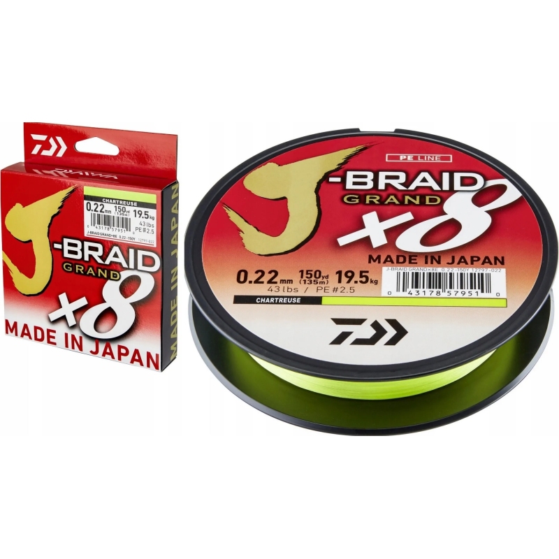 DAIWA PLECIONKA J-BRAID X8E 0,22MM 135M ZIELONA