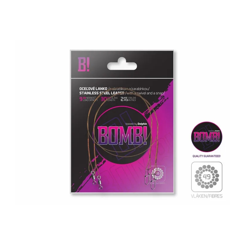 Stalka BOMB! z krętlikiem i agrafką / 49 włókien 2szt/20cm/7kg