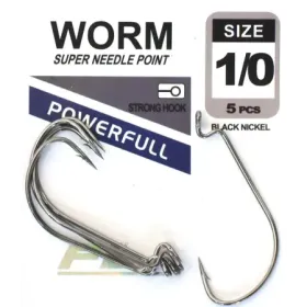 Haczyk wędkarski worm rozmiar 1/0 op. 10szt.