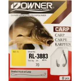 Haczyki OWNER Iseama Carp nr 2 z przyponem 0,25mm