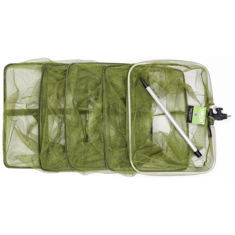 SIATKA WĘDKARSKA PROSTOKĄTNA SADZYK 3M 35x45CM SZTYCA 7 OBRĘCZ NECO