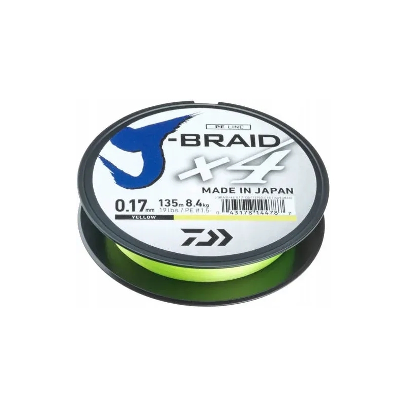 DAIWA PLECIONKA J-BRAID X4E 0,21MM 135M ŻÓŁTA