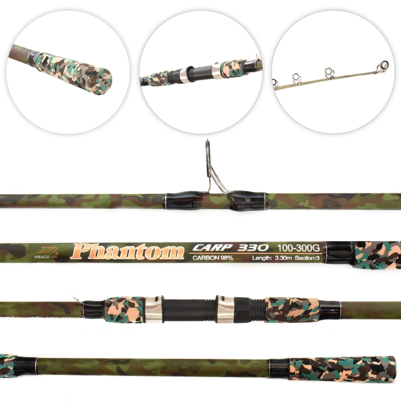 WĘDKA MIRACLE FISH CARP PHANTOM MORO CARBON C.W. 360cm 100-300g