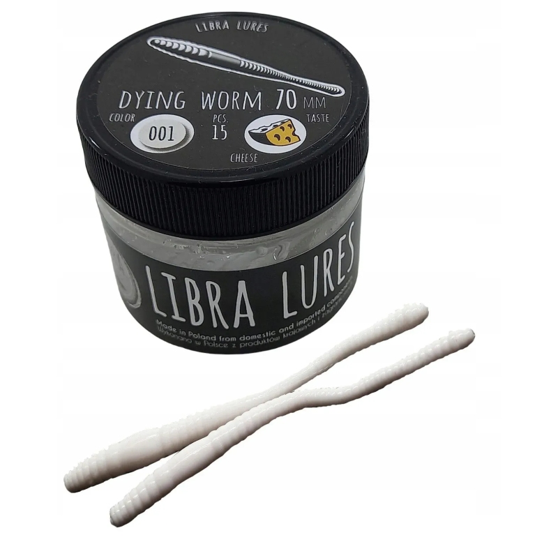 Libra Lures Dying Worm 7cm 001 White SER 1 szt.