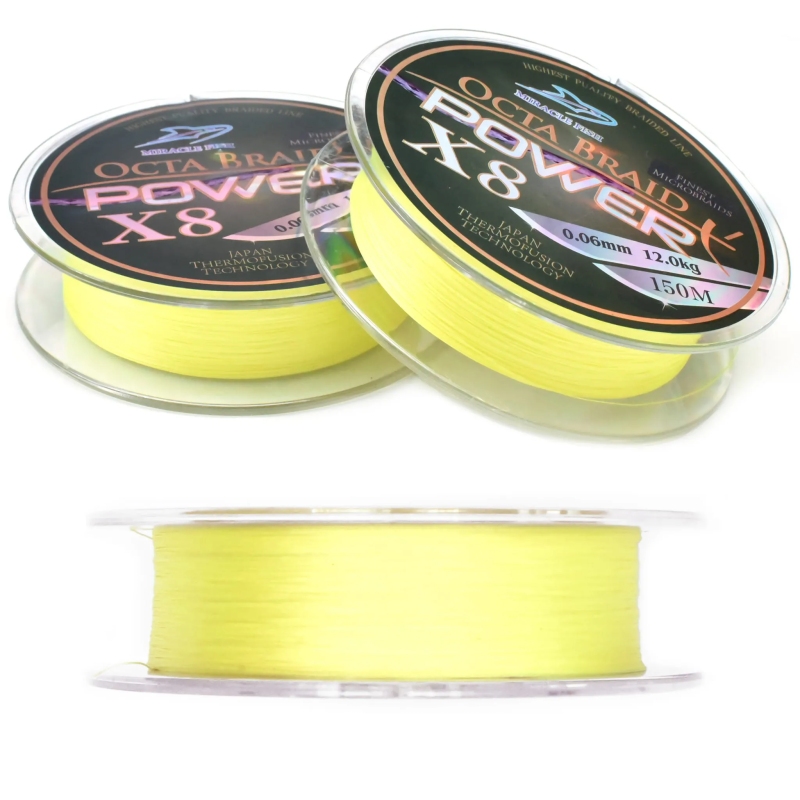 Plecionka octa braid power x8 yellow 0,14mm 150m