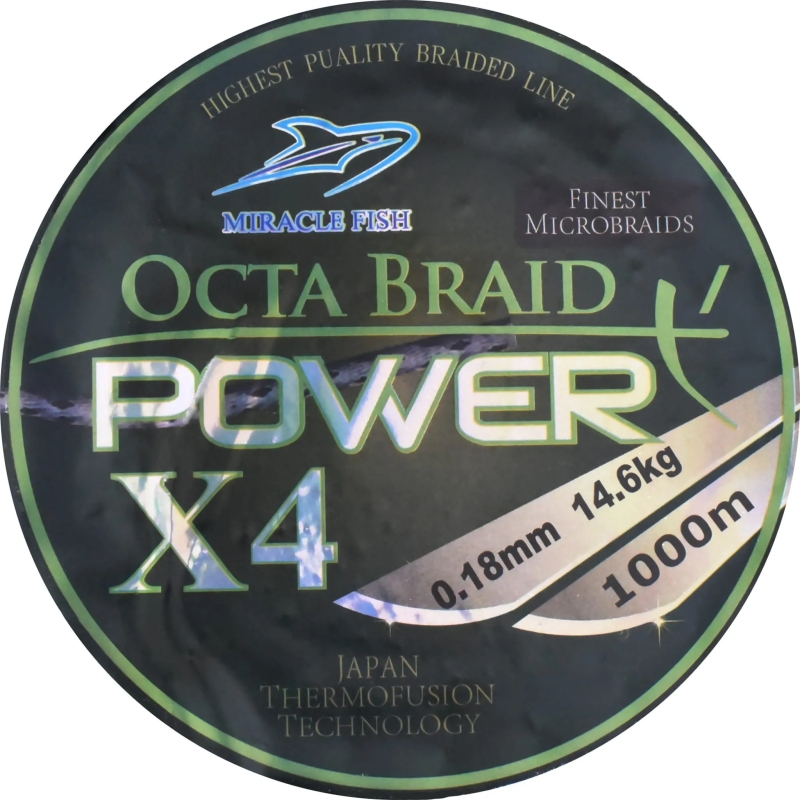 Plecionka octa braid power x4 green 0,20mm 1000m