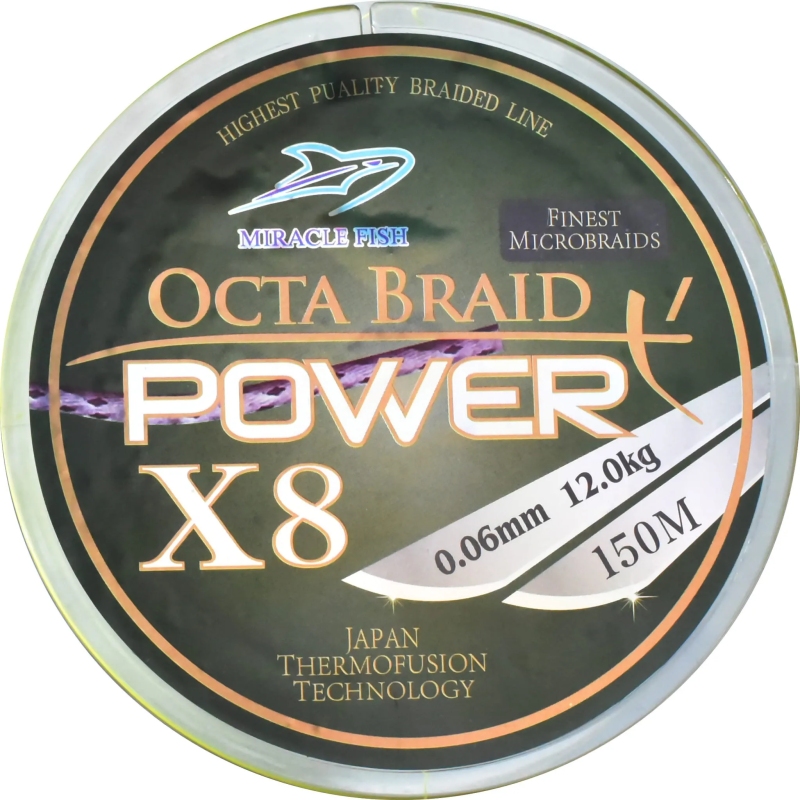 Plecionka octa braid power x8 yellow 0,08mm 150m