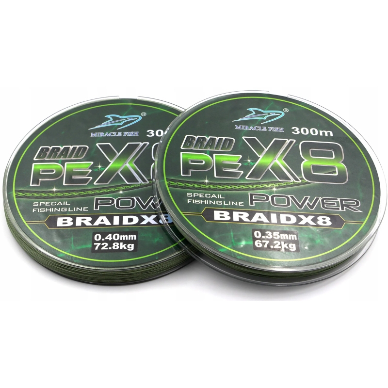 Plecionka Wędkarska BRAID PE x8 splotów MOCNA 300m 0,35 67,2kg