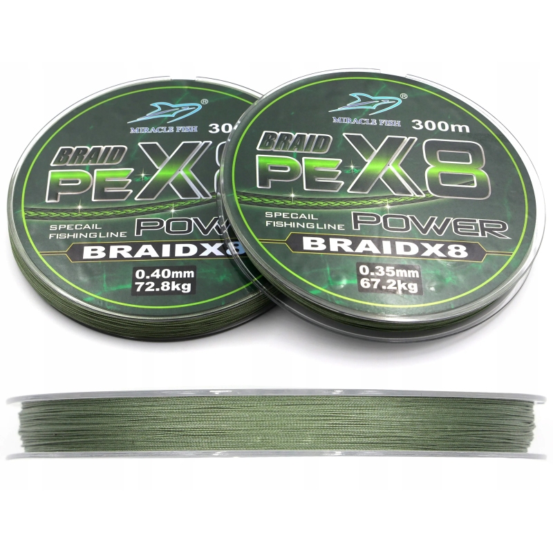 Plecionka Wędkarska BRAID PE x8 splotów MOCNA 300m 0,20 33,4kg